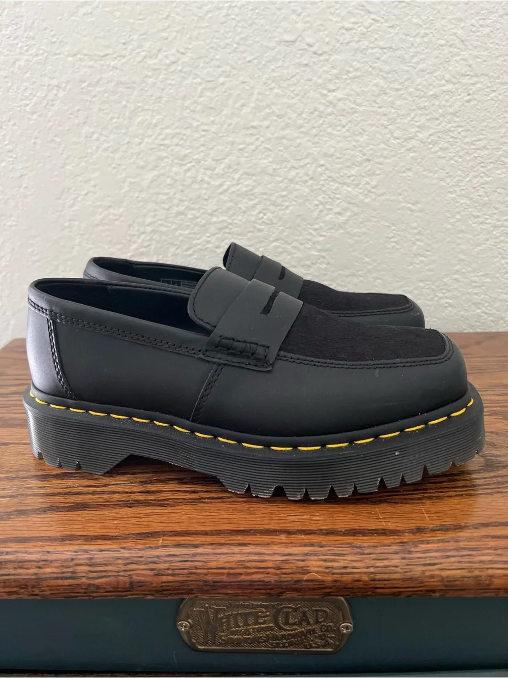 Dr. Martens Women’s Penton Bex Square Toe Hair On Lug Sole Loafers Size US 7